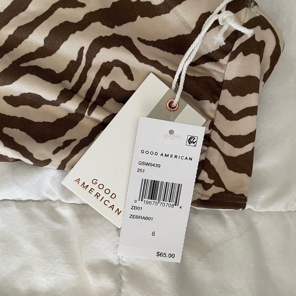 Good American Animal Print Bikini Top Size 6 - Picture 2 of 4